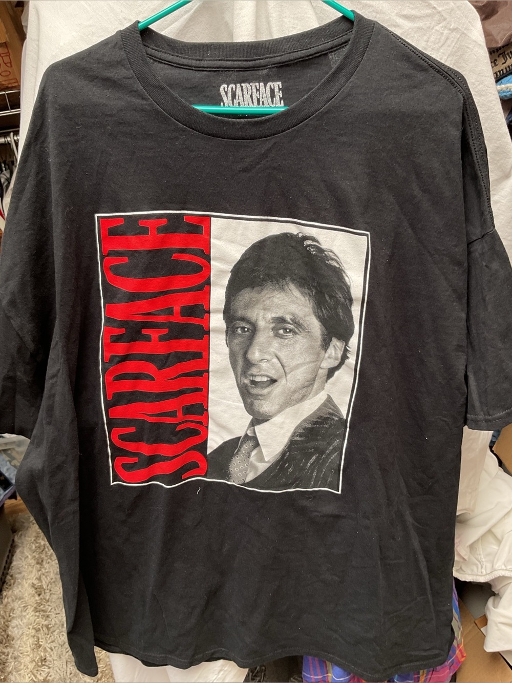 Scarface Black Graphic Tee with Red Accents 4 Xl